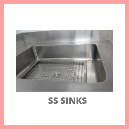 SS SINK WITH DRAIN BOARD